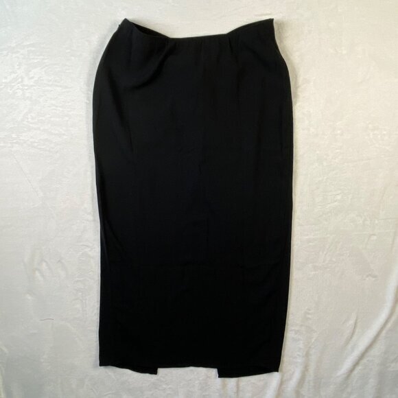 Open Edit Black Midi Skirt Size MEDIUM With Knot Detail & Side Zip Closure NWT - Picture 2 of 13